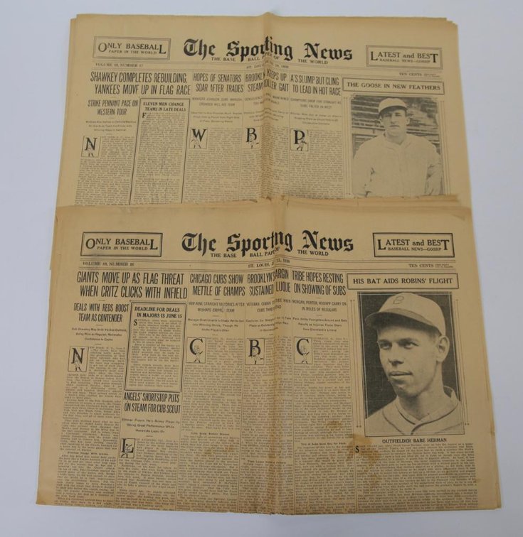 The Sporting News Jun/Jul. 1930- Babe Herman, Goose Goslin