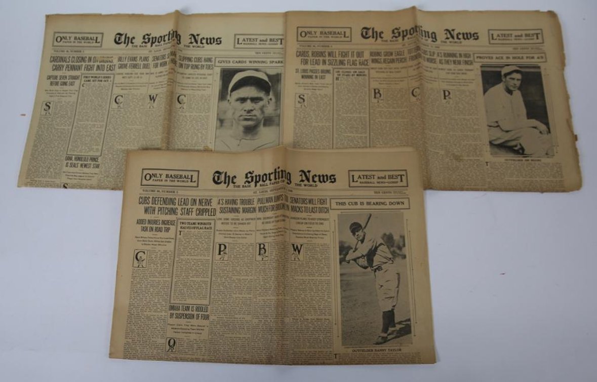 The Sporting News Sep. 1930- Jim Moore, Sparky Adams, Danny Taylor