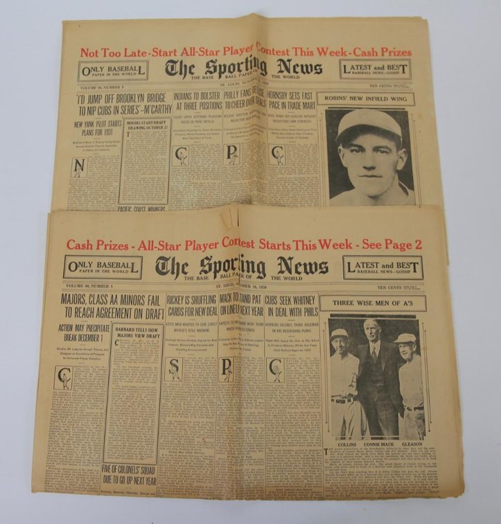 The Sporting News Oct. 1930- Fresco Thompson, Philadelphia Athletics