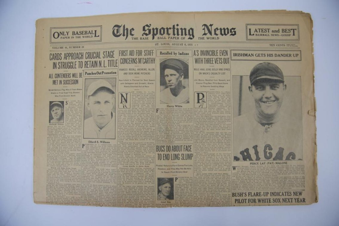 The Sporting News Aug. 1931- Pat Malone