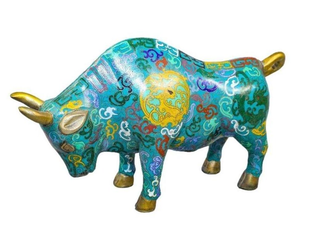 Colorful Cloisenne Bull