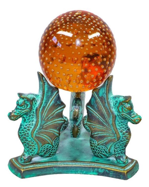 Murano Paperweight On Dragon Base