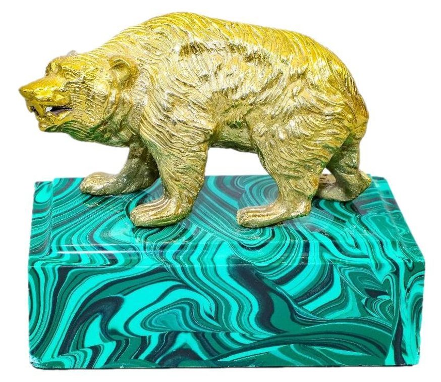 Solid Brass Bear on Base