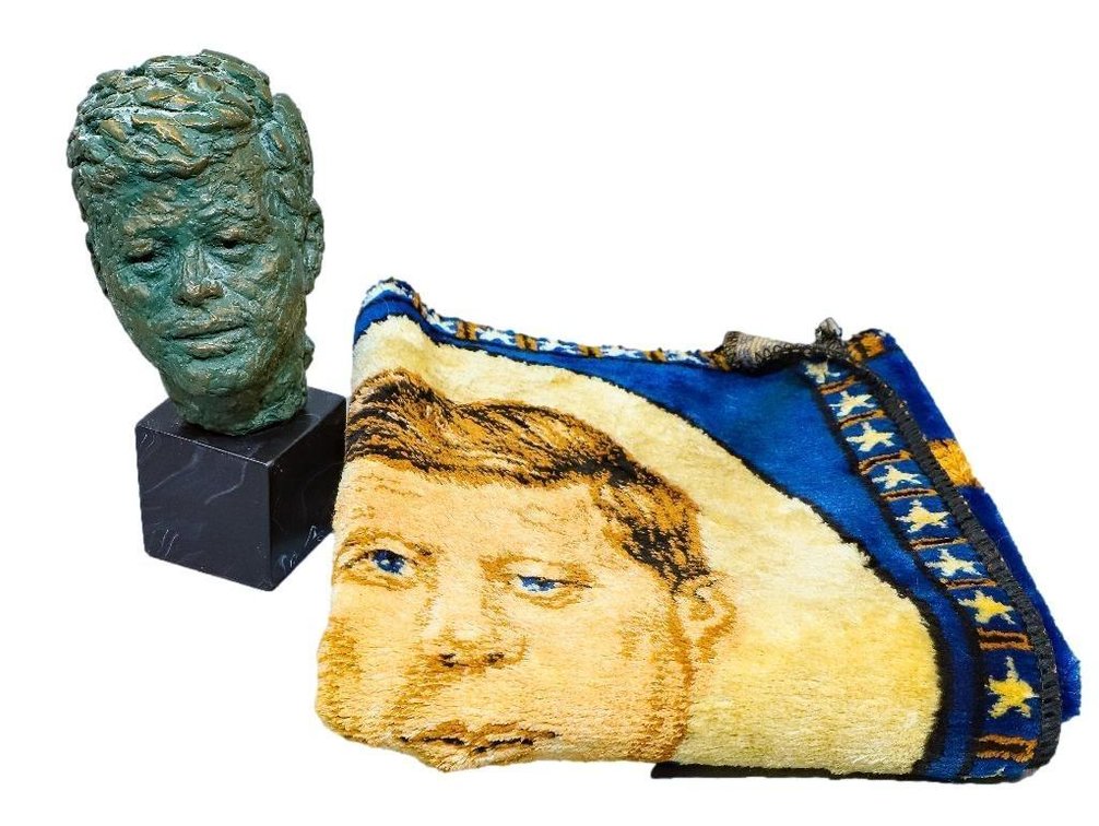 JFK Bust and Small Rug