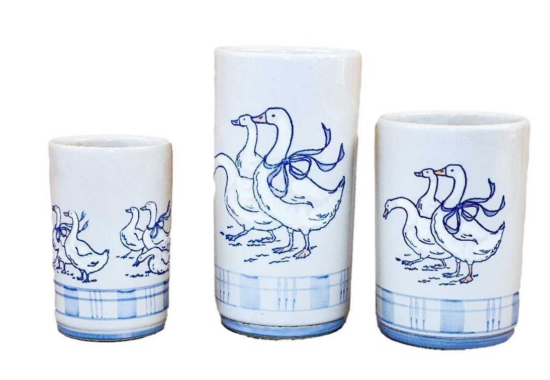 Louisville Stoneware Utensil Jar and Two Vases