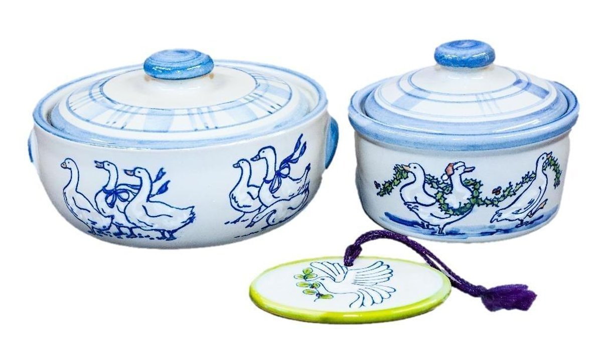 Louisville Stoneware Covered Dishes and Ornament