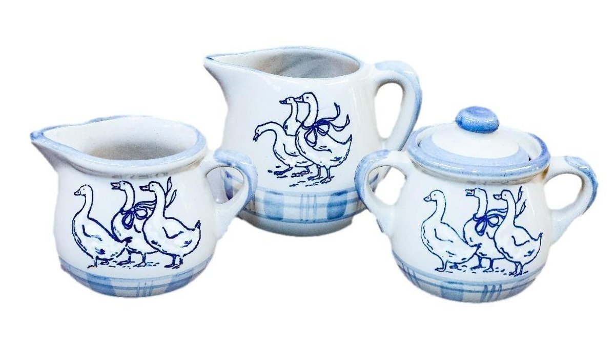 Louisville Stoneware Creamer, Sugar and Pitcher