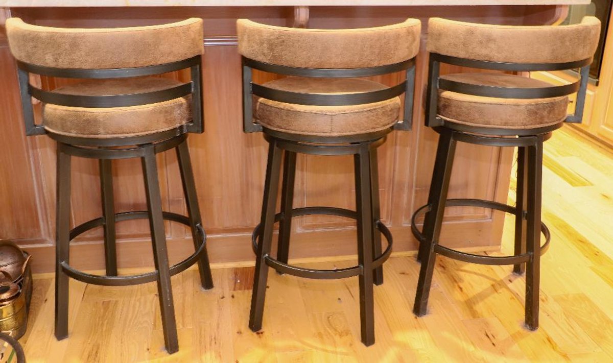 Set of Three Swivel Bar Stools