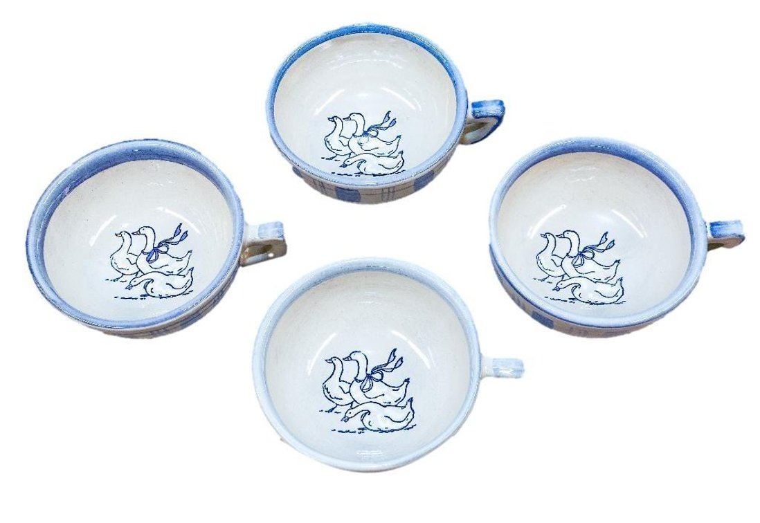 Four Louisville Stoneware Soup Bowls
