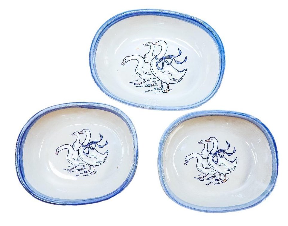 Three Louisville Stoneware Serving Bowls