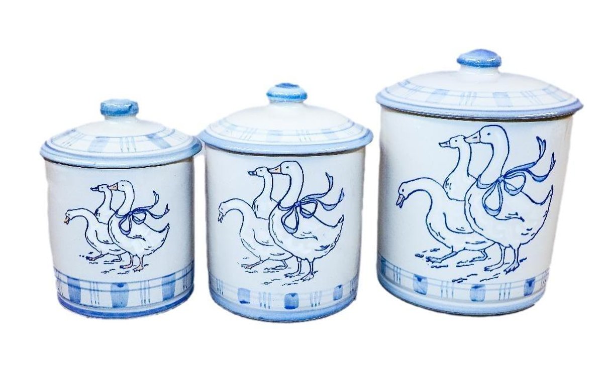 Three Louisville Stoneware Canisters