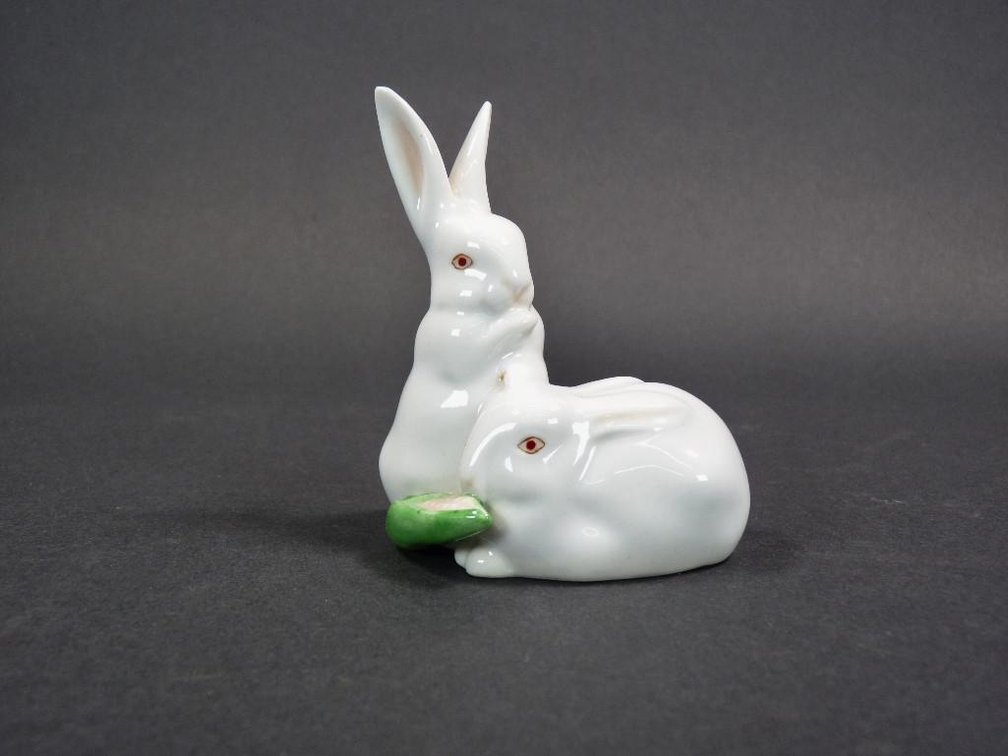 Herend Porcelain Joined Rabbits