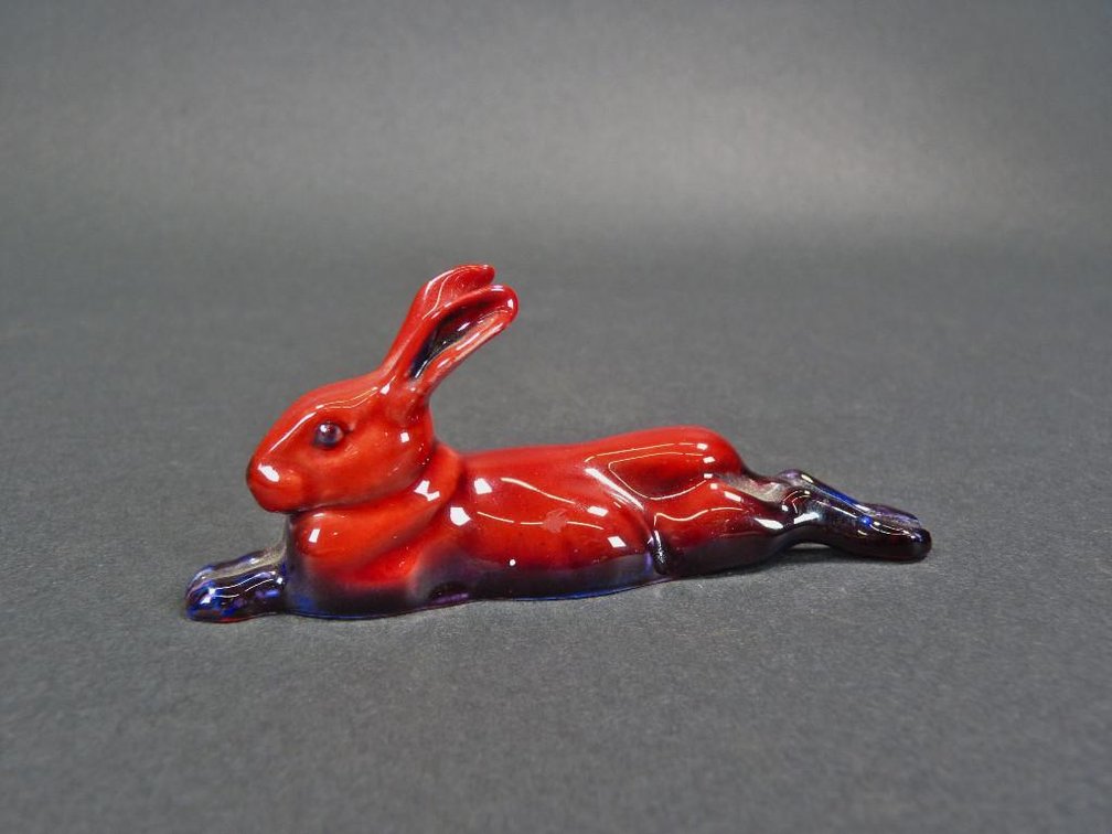 Royal Doulton Flambe Reclining Rabbit