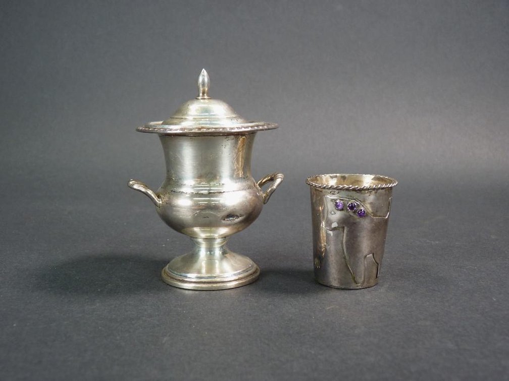 Sterling Silver Small Urn and Shot Cup