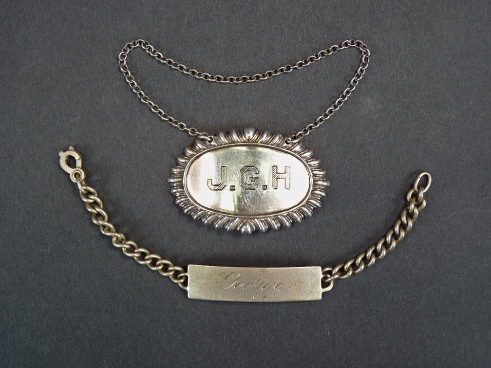 Sterling Silver Bracelet and Bottle Tag