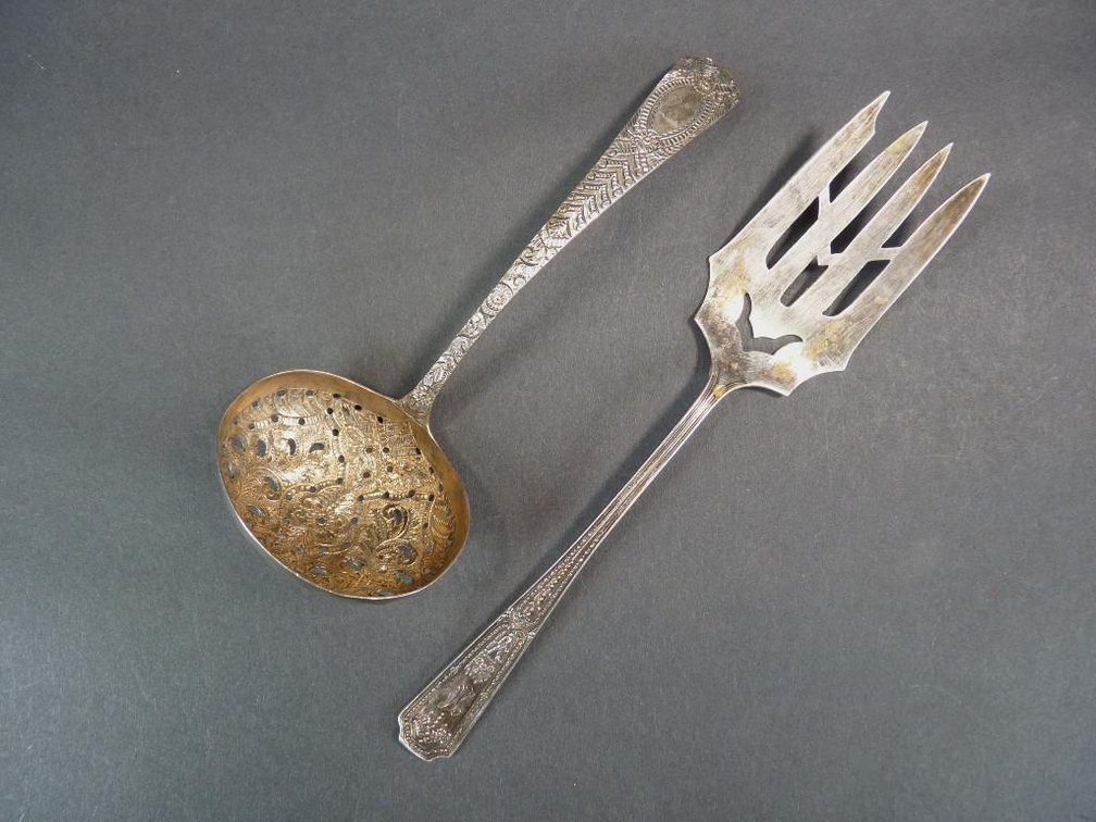 Pierced Sterling Silver Serving Utensils