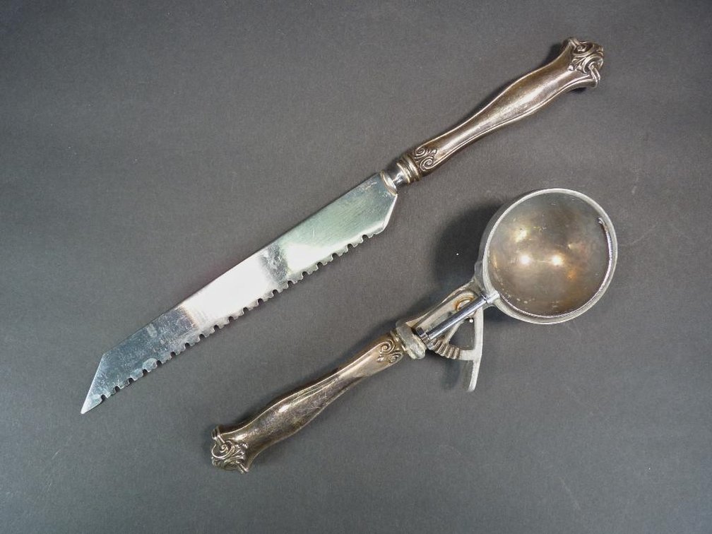 Sterling Silver Handled Cake & Ice Cream Set