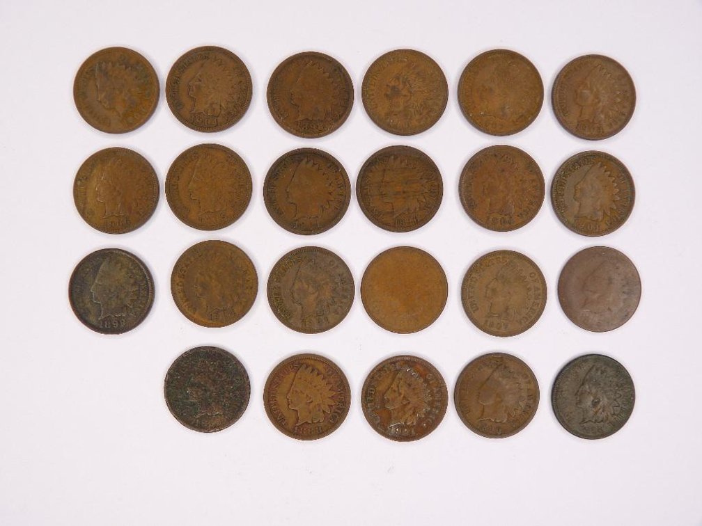 23 Indian Head Pennies 1868-1907