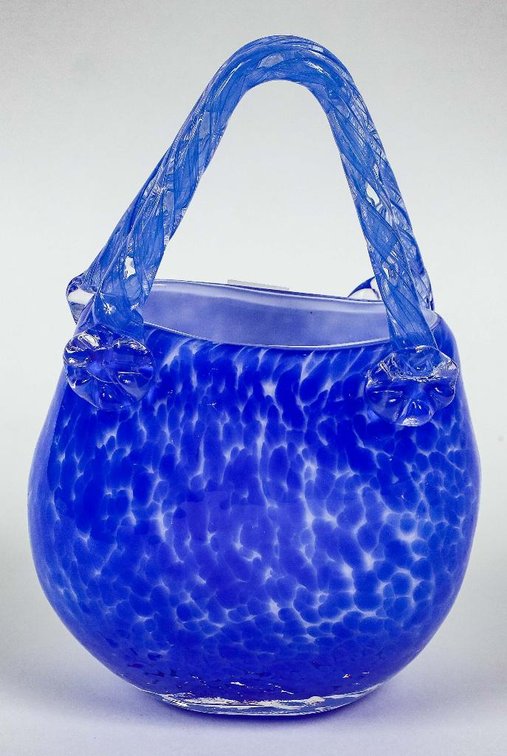 Purse Shaped Art Glass Vase