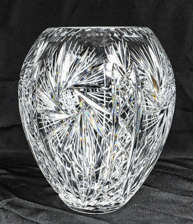 Cut Crystal Urn Shaped Vase