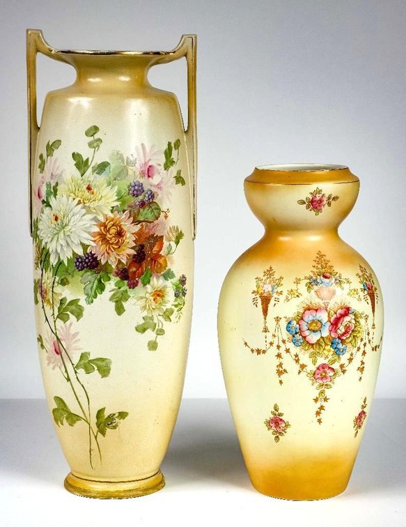 Two Hand Painted Vases