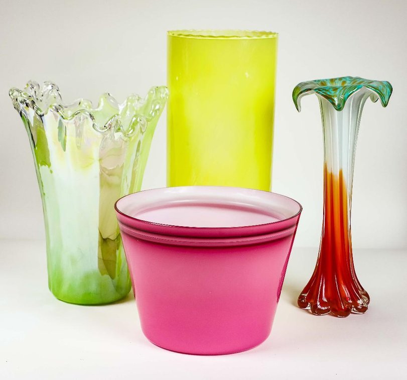 Four Art Glass Vases