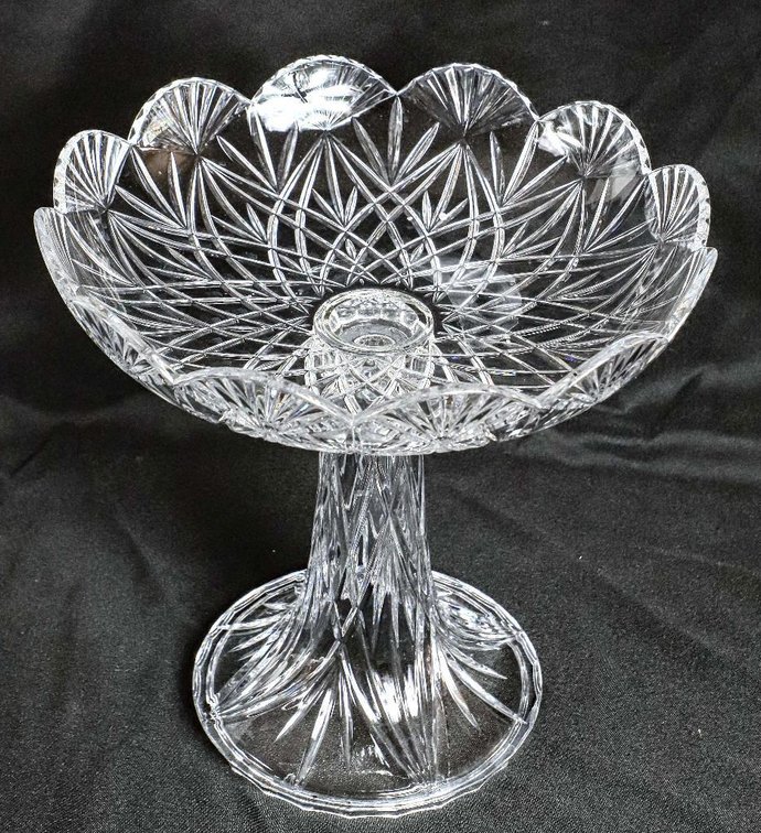 Large Towle Crystal Cut Compote