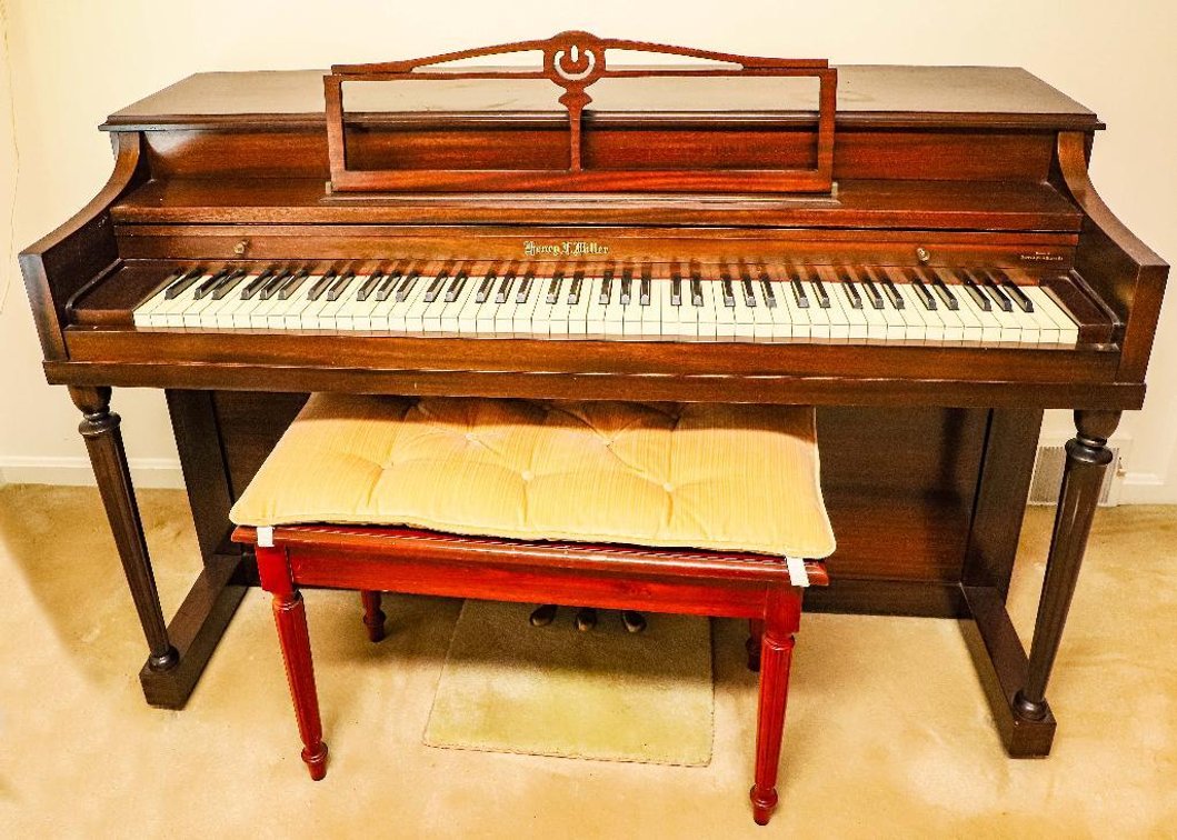 Mahogany Spinet Piano, Circa 1965