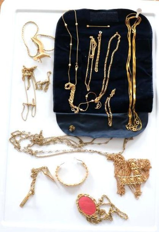 Lot of Gold Tone Costume Jewelry