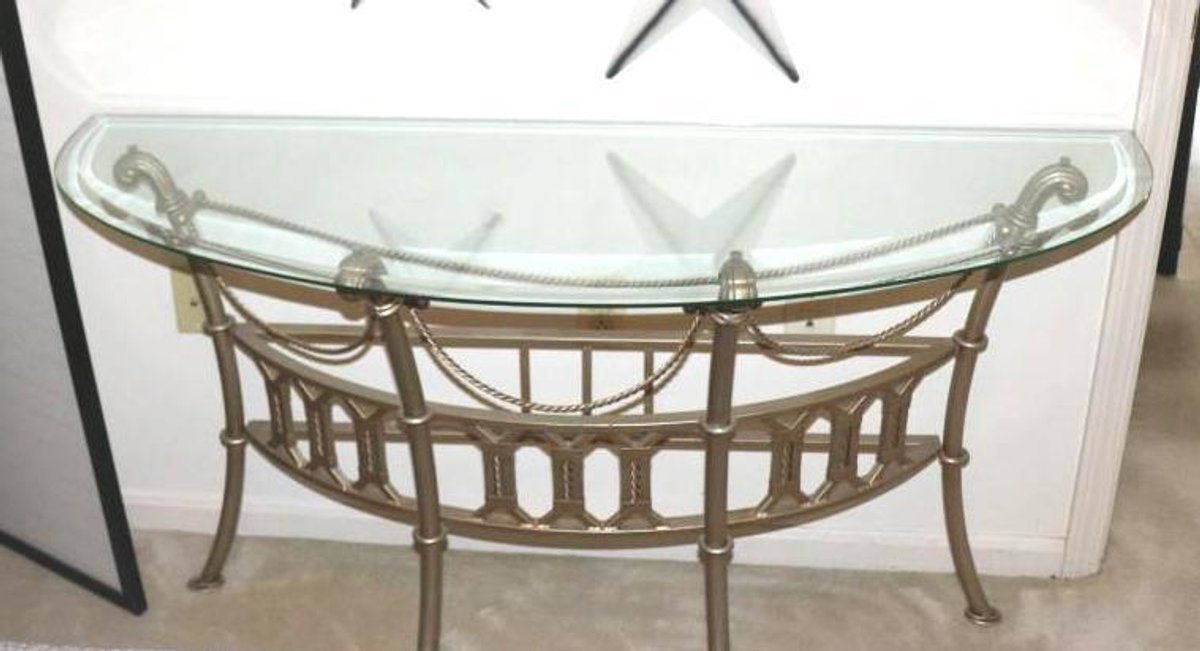 Metal and Glass Console Table