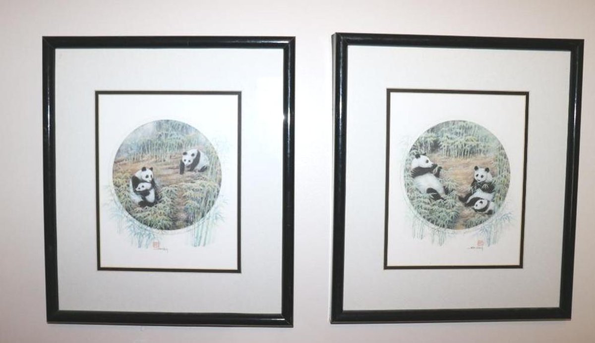 Two Framed Prints by J. Cheng with COA