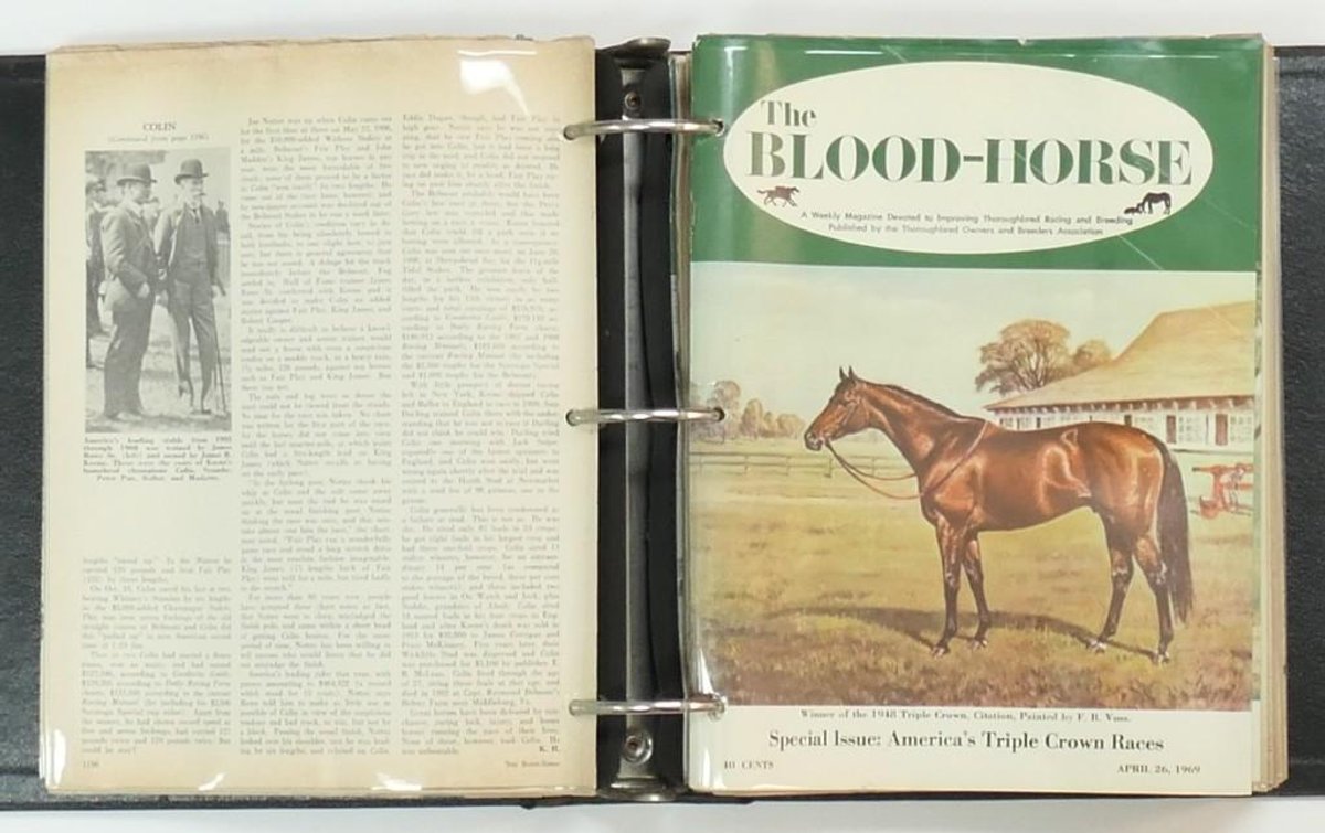 1960's "Blood Horse Magazine" Scrapbook of "The Great Ones" Series