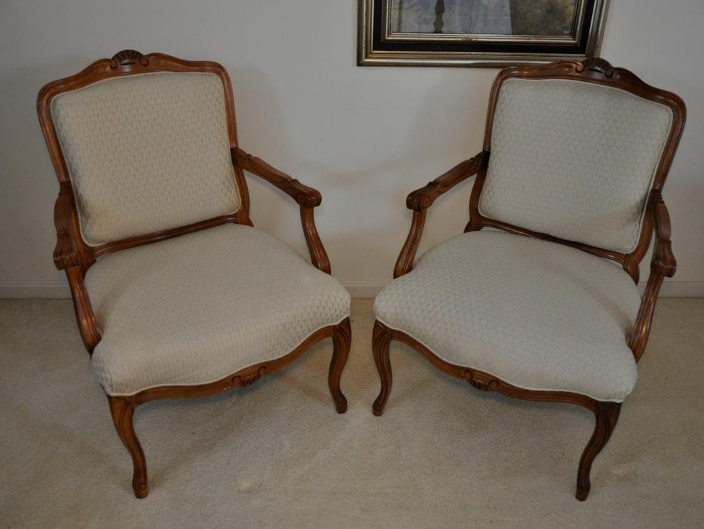 Pair of Cream Armchairs