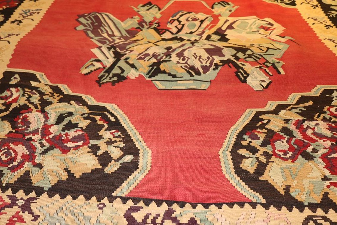 Vintage Hand Woven Wool Bessarabain Kelim