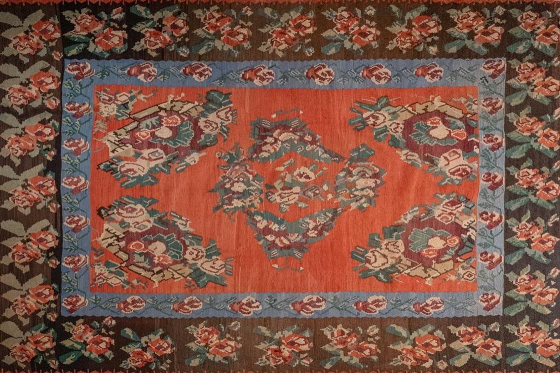 Vintage Hand Woven Wool Bessarabian Kelim