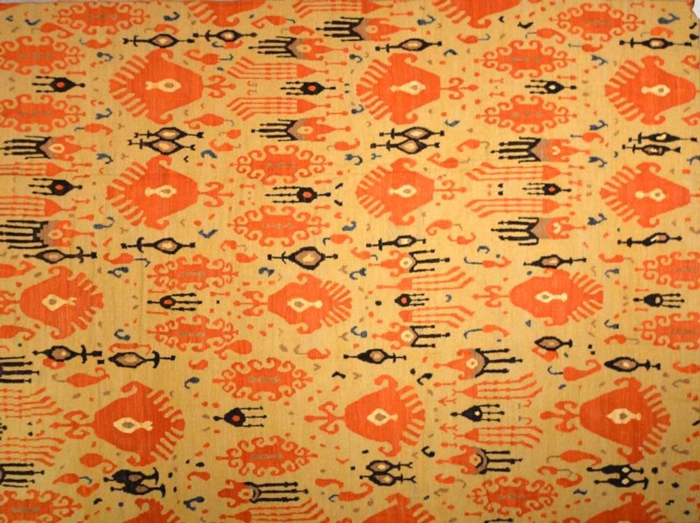 Hand Woven Wool Ikat Pattern Kelim From India