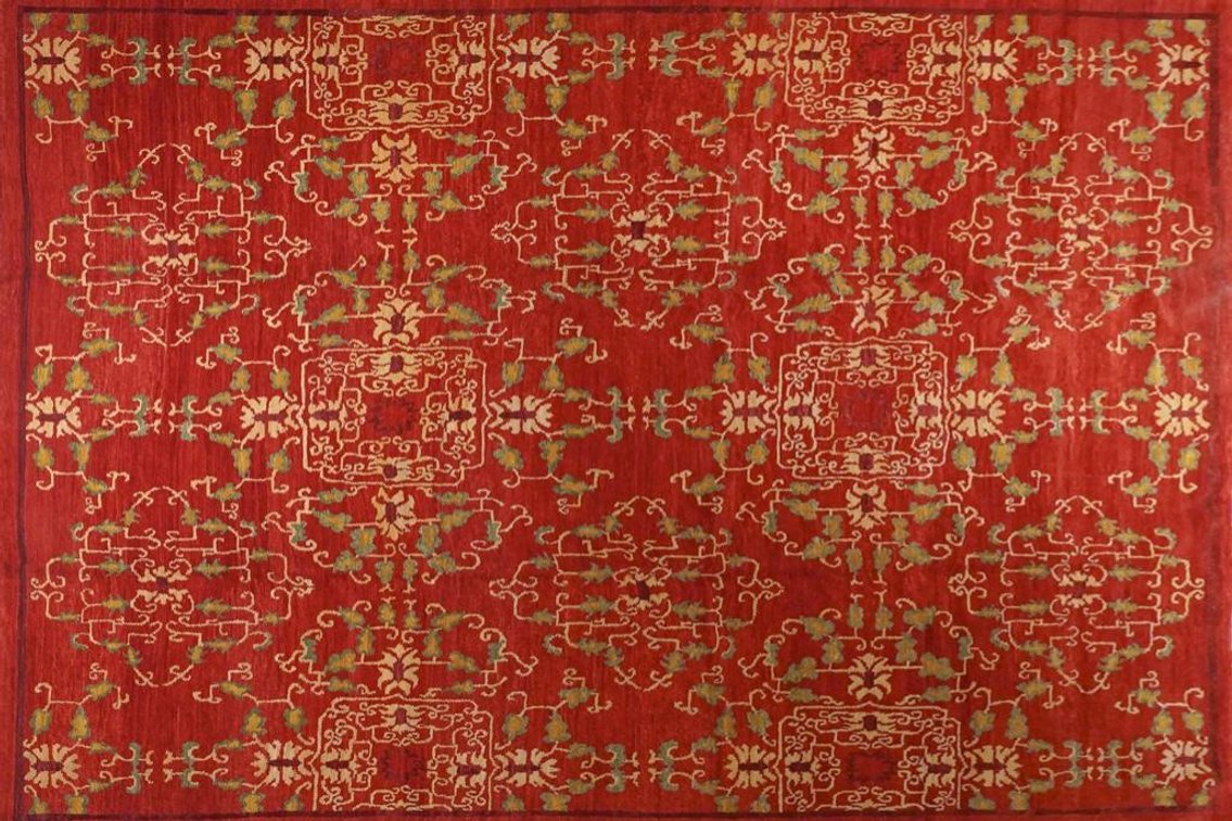 Hand Knotted Wool Tibetan Rug From Nepal