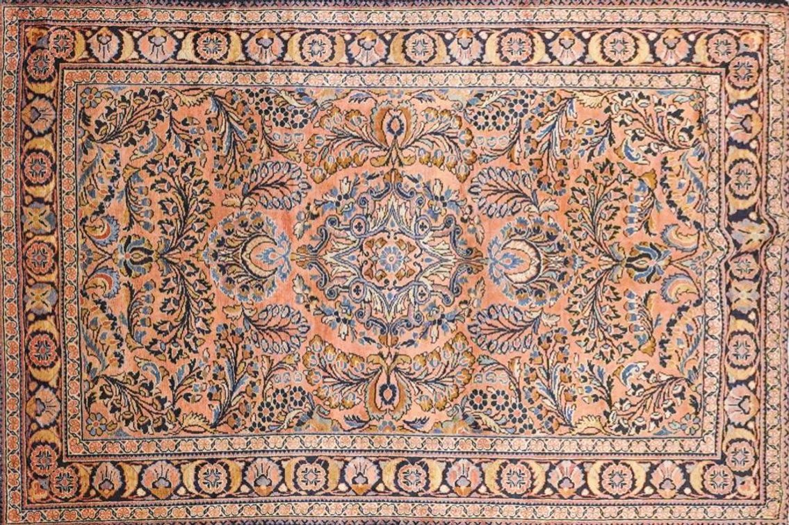 Antique Hand Knotted Wool Lilihan From Persia
