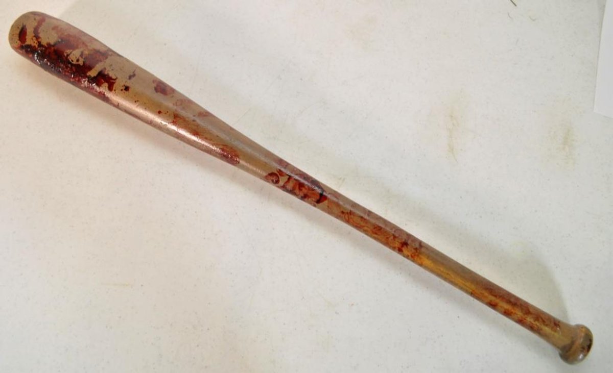 Bloody Baseball Bat Hand Prop