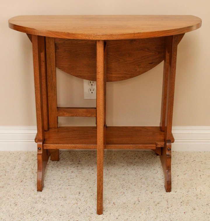 Oak Demilune Double Drop Leaf Gate Leg Table