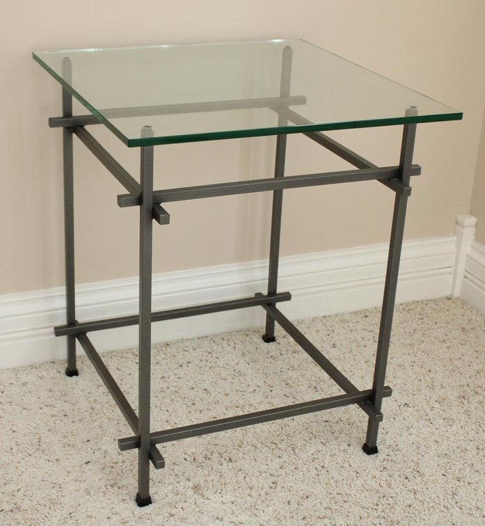 Contemporary Glass Top Side Table