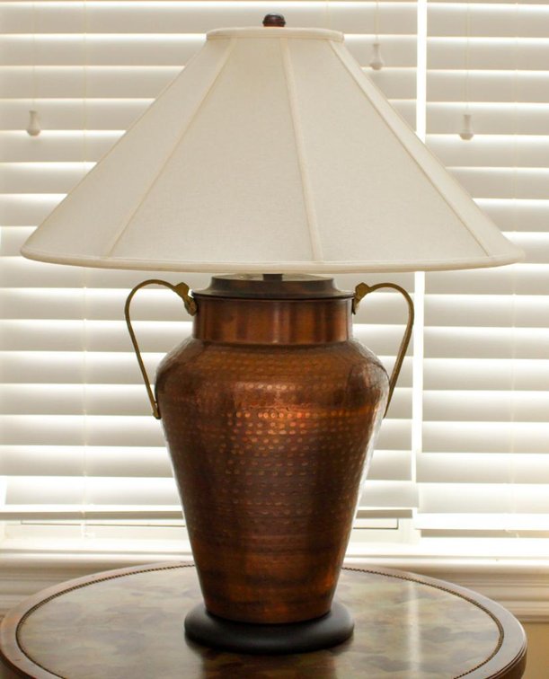 Copper Urn-Shaped Table Lamp
