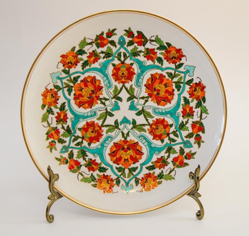 Hand Painted Floral Plate