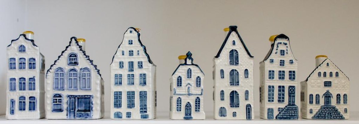 Blue Delft House Mini Decanters