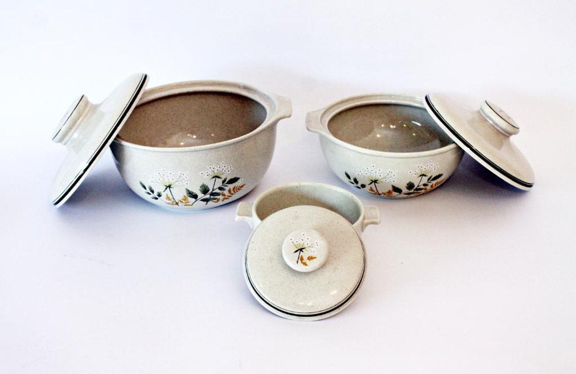 Three Boxes of Royal Doulton Stoneware Serving Pieces