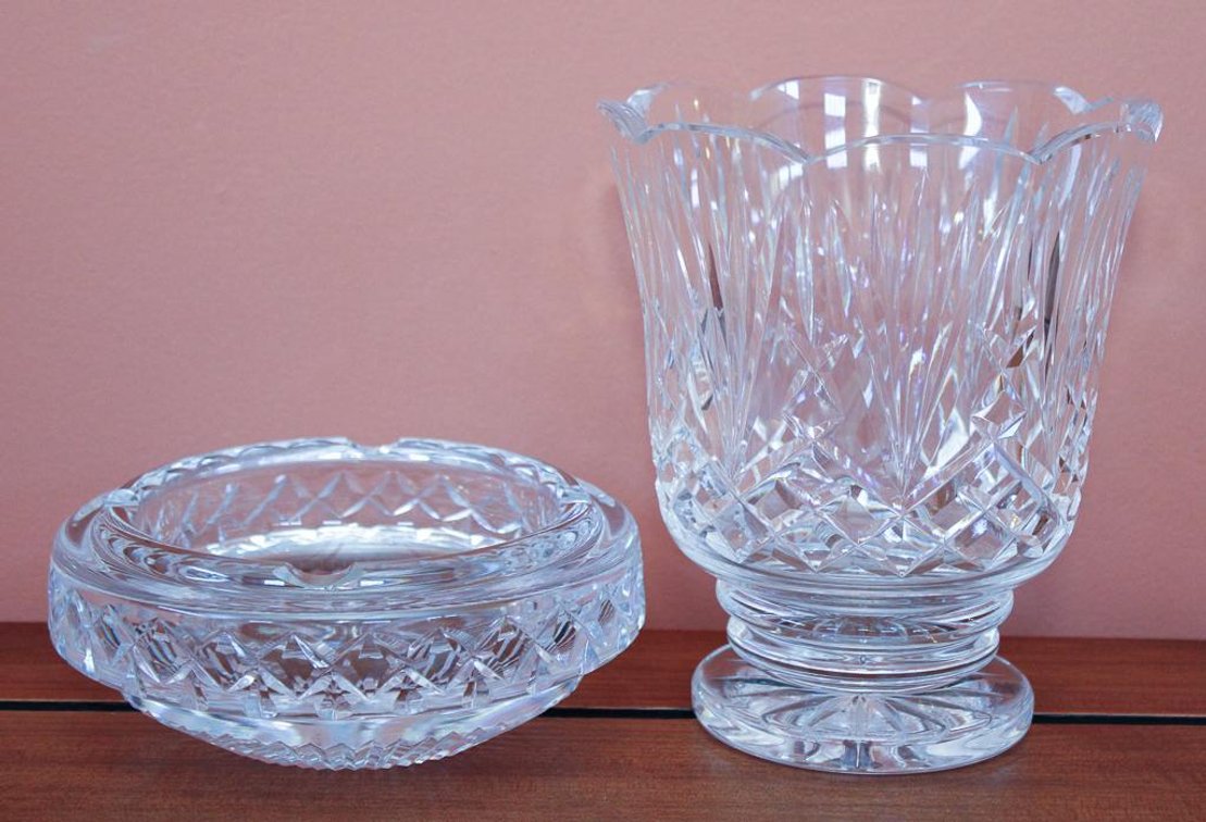 Crystal Ashtray and Vase