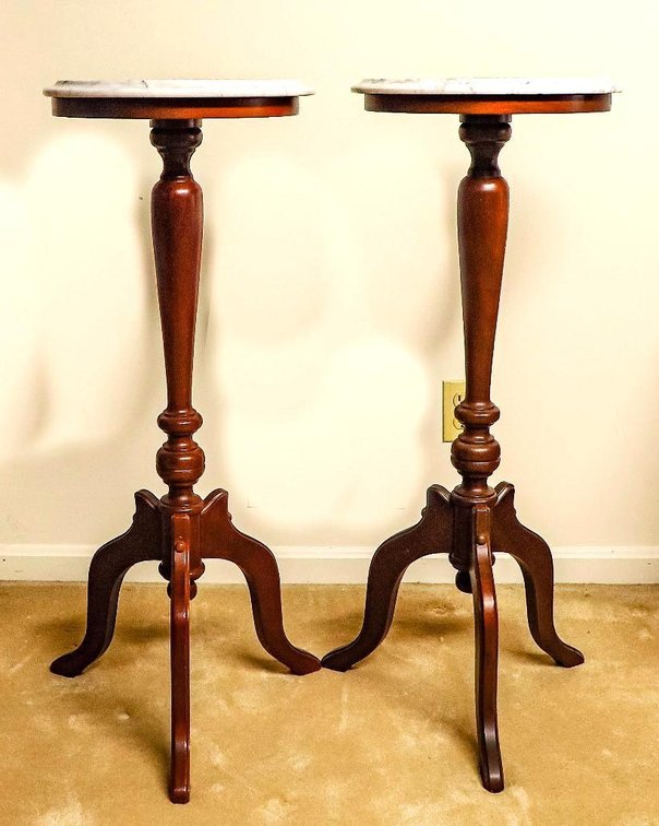 Plant/Art Stand with Marble Top