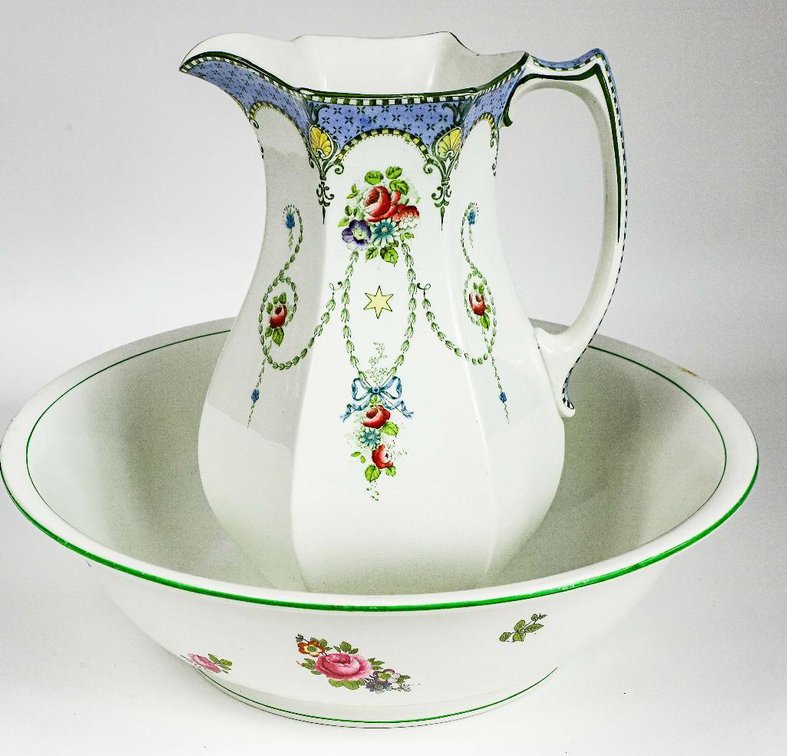 Porcelain Pitcher and Bowl Set