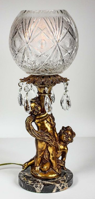 Cherub Lamp with Prisms