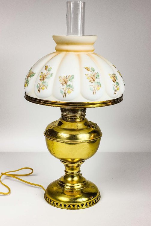 The Miller Co. Electrified Brass Oil Lamp